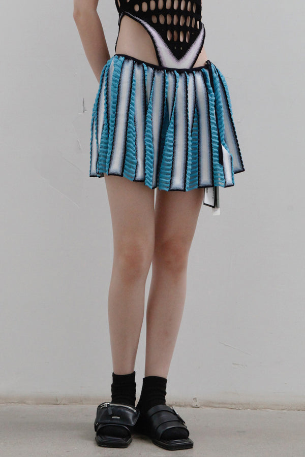 NAN KNITS gradient striped slim skirt 22051747 blue